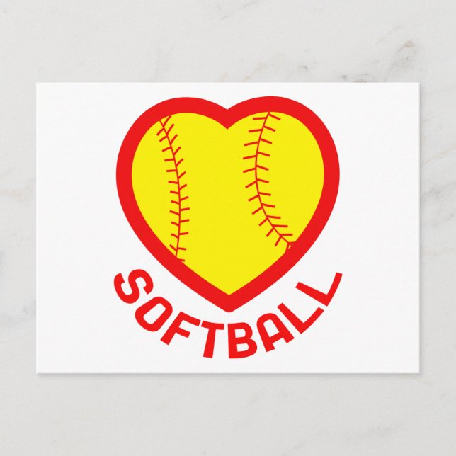 Softball Heart Vykort (Framsida)