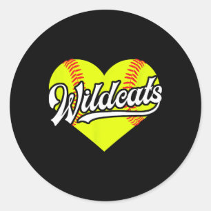 Softball Heart Wildcats Team T-ball Runt Klistermärke