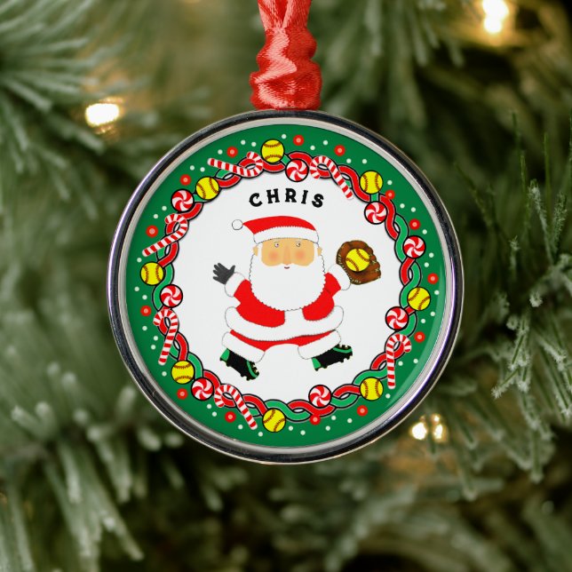 Softball Helgdag Gift Ceramic Ornament (Träd)