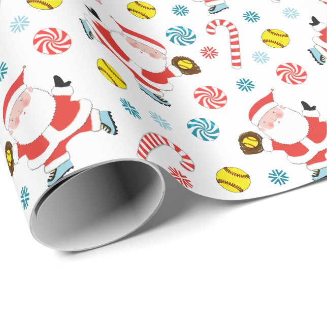 Softball Helgdag Gift Wrapping Papper Presentpapper (Rullad Hörn)