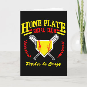 Softball Hemmaplan Social Club För Sidomammar Kort