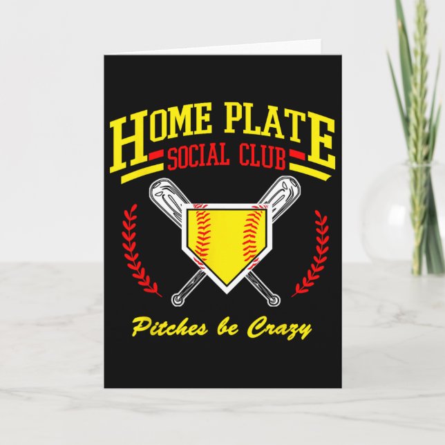 Softball Hemmaplan Social Club För Sidomammar  Kort (Framsida)