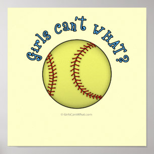 Softball-Himlar Blue Poster