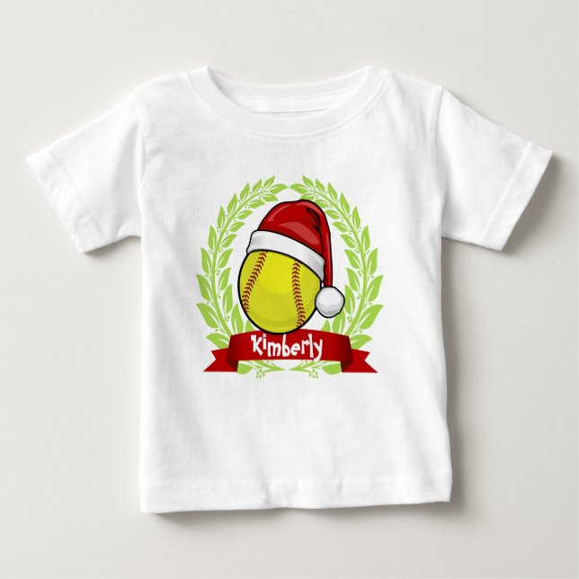 Softball i jultomten Stil T-shirt (Framsida)
