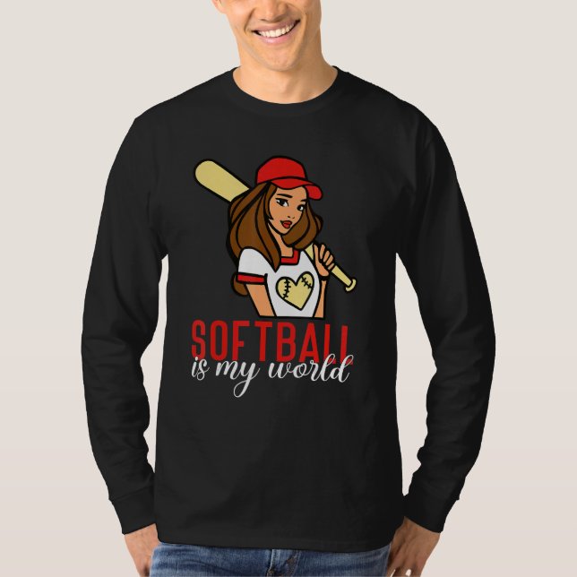 Softball is my World Softball T Shirt (Framsida)