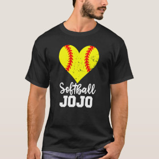 Softball Jojo Softball Heart Grandma JoJo T Shirt