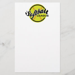 Softball League Stationary Brevpapper
