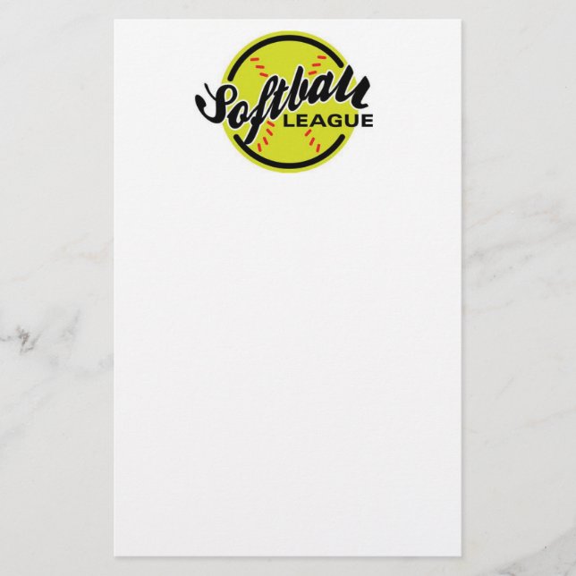 Softball League Stationary Brevpapper (Framsida)