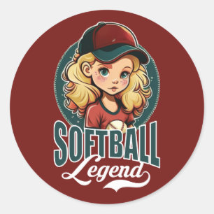 Softball Legend Runt Klistermärke