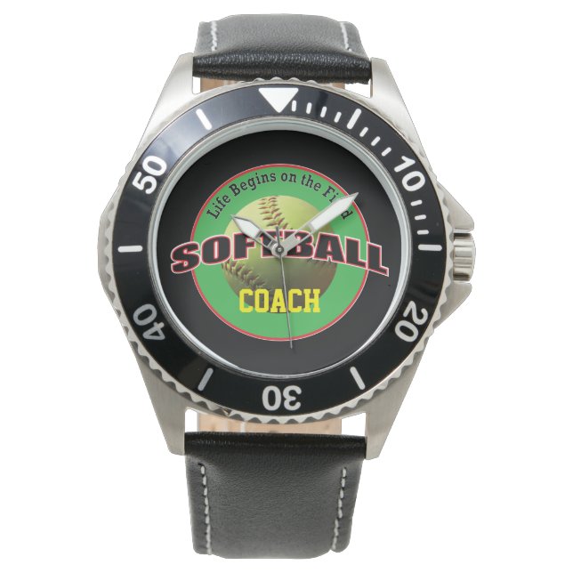 Softball Life på Fält med Namn Text Armbandsur (Framsida)