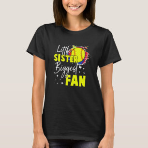 Softball Lillasyster Största Fan Tie Dye Softbal T Shirt