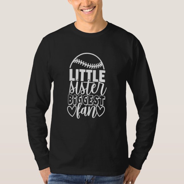 Softball Little Sister Biggest Fläkt Dotter Siste T Shirt (Framsida)