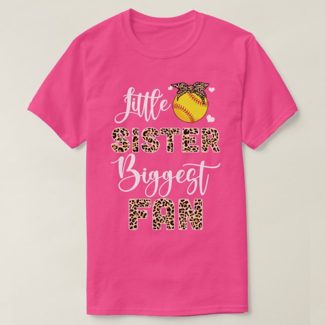 Softball Little Sister Biggest Fläkt Softball Sist T Shirt (Design framsida)