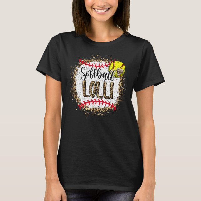 Softball Lolli Leopard Bleached Mors dag Game T Shirt (Framsida)