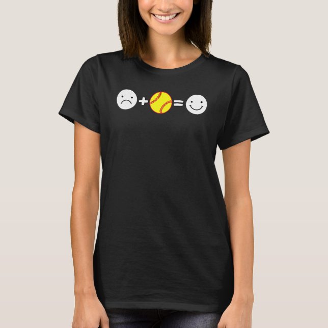 Softball Lycklig Team Player Coach 1 T Shirt (Framsida)