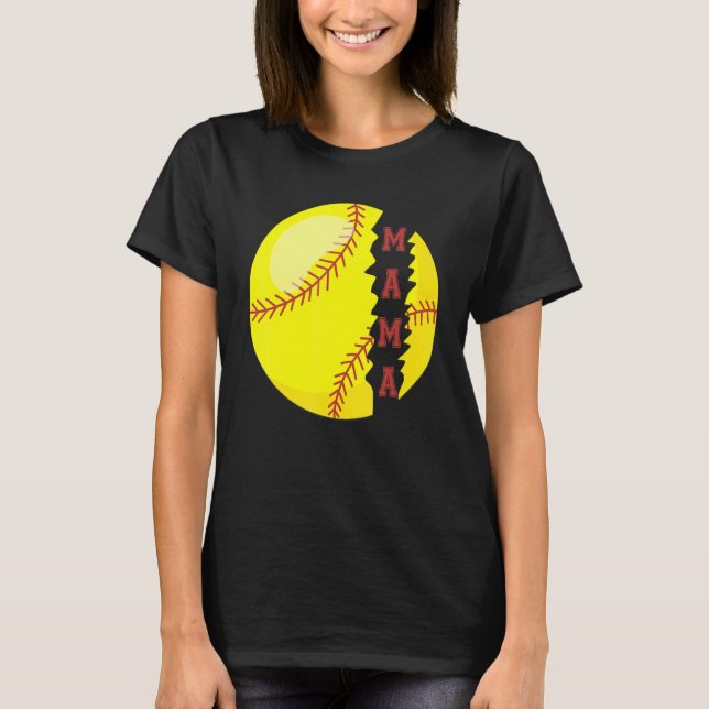 Softball Mama Sport  Game Day Mother Day T Shirt (Framsida)