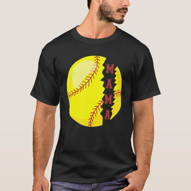 Softball Mama Sport  Game Day Mother Day T Shirt (Framsida)
