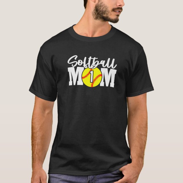 Softball Mamma 1 T Shirt (Framsida)