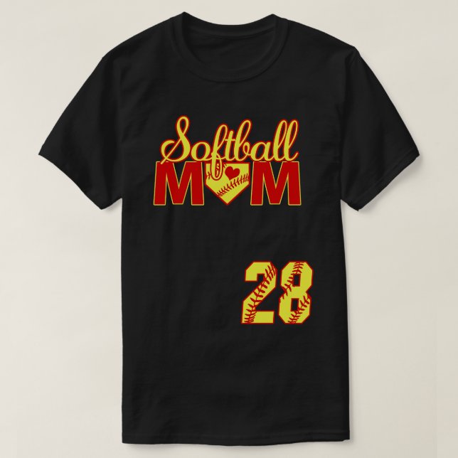 Softball Mamma 28 Softball Jersey Favorite Player  T Shirt (Design framsida)
