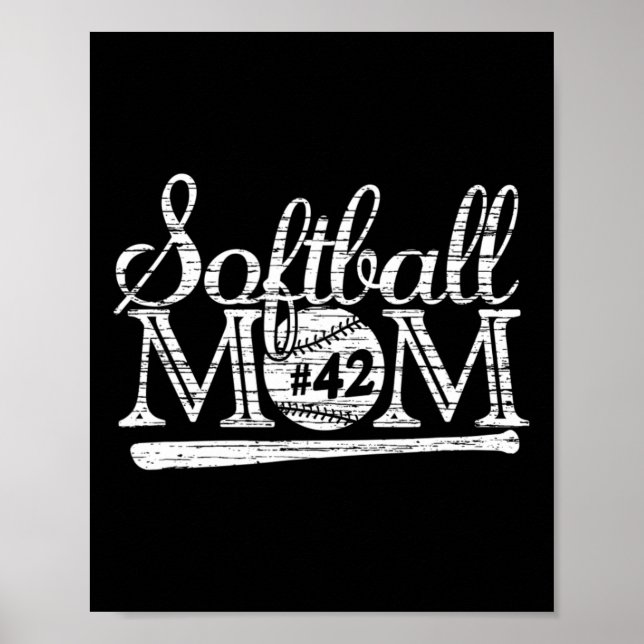 Softball Mamma #42 Tröja Favoritspelare Shirt Moth Poster (Framsidan)