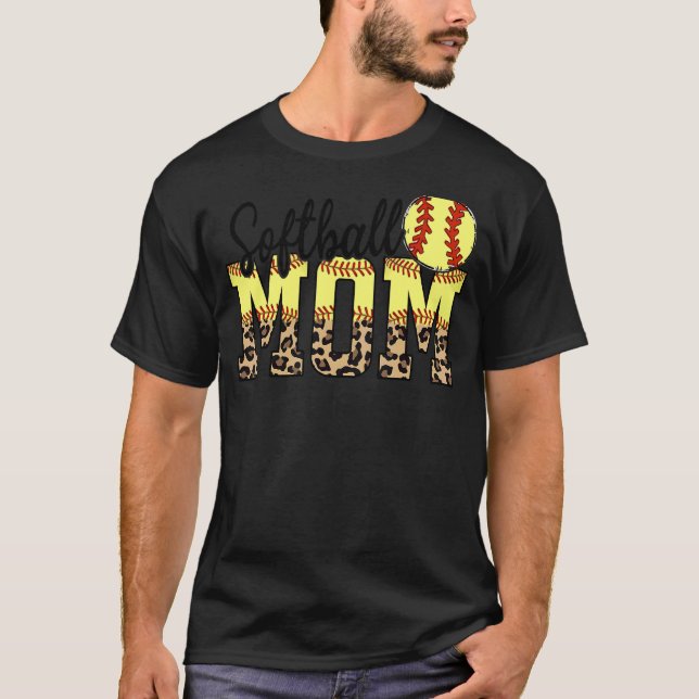 Softball Mamma Best Mors dag T Shirt (Framsida)