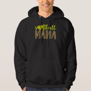 Softball Mamma Cute Cheetah Mors dag Sports 1 Hoodie