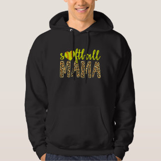 Softball Mamma Cute Cheetah Sports Mors dag 1 Hoodie