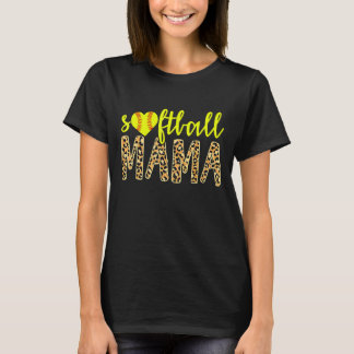 Softball Mamma Cute Cheetah Sports Mors dag 1 T Shirt