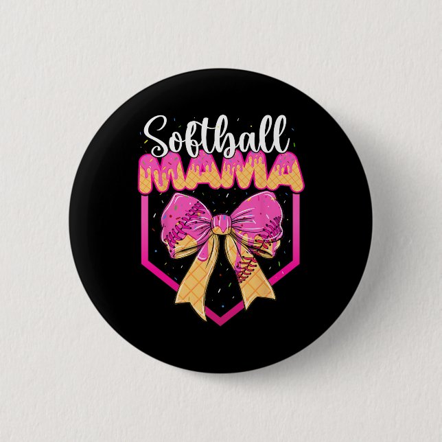 Softball Mamma Drip Glasskaka Drip Strössel Mamma  Knapp (Framsida)