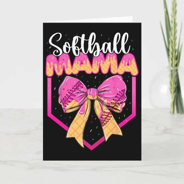 Softball Mamma Drip Glasskaka Drip Strössel Mamma  Kort (Framsida)