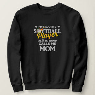 Softball Mamma Favorite Player Personlig Black T Shirt
