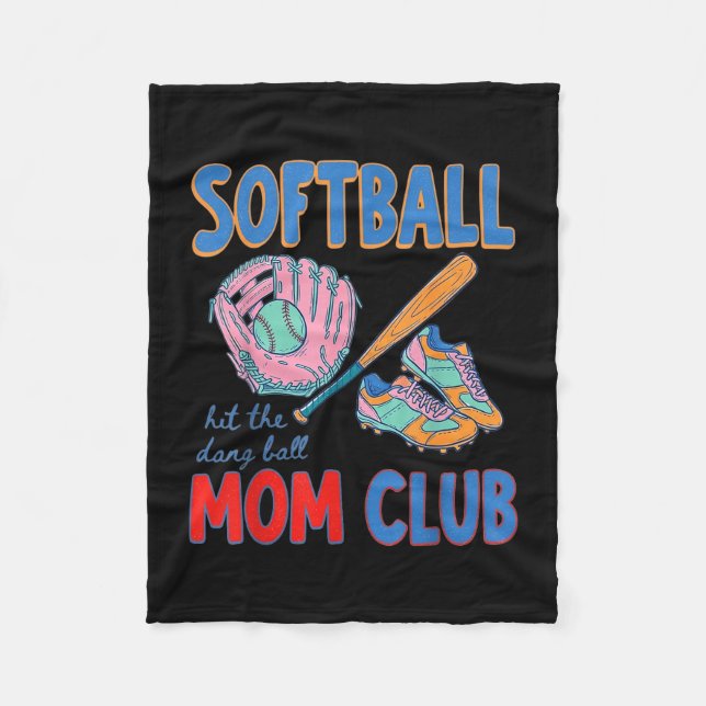 Softball-mamma-klubben slå den där bollen  fleecefilt (Framsidan)