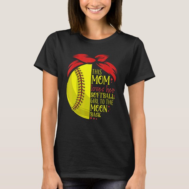 Softball-mamma Kvinnor Pitcher Catcher Flickor T Shirt (Framsida)