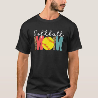 Softball-mamma leopard för kvinnor catcher pitcher t shirt