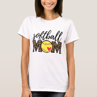 Softball Mamma Leopard Funny Baseball Mamma Mor T Shirt