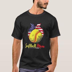 Softball Mamma Leopard Funny Baseball Mamma Mor T Shirt