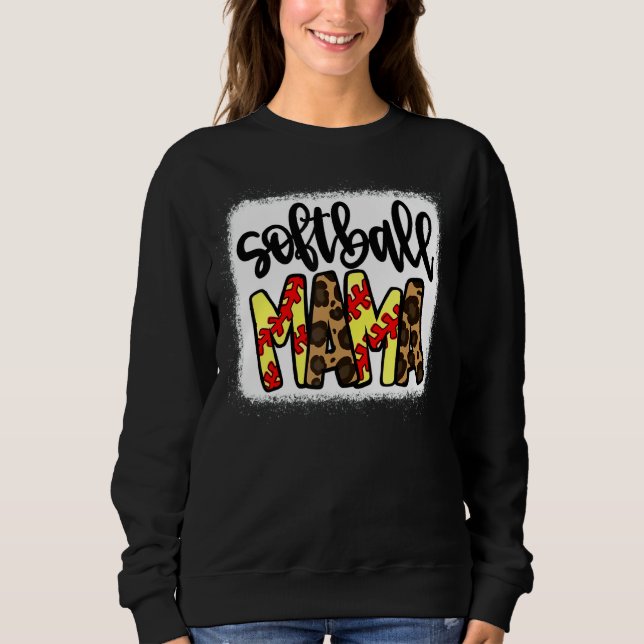 Softball Mamma Leopard T Shirt (Framsida)