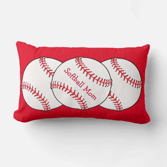 Softball Mamma Lumbar Pillow Lumbarkudde (Framsida)