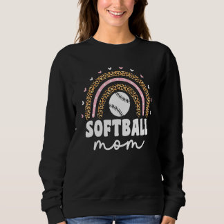 Softball Mamma Mamma Leopard Rainbow Catcher Pitch T Shirt