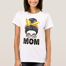 Softball Mamma Messy Bun Softball Life Mamma T Shirt