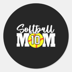 Softball-mamma nummer #10 runt klistermärke