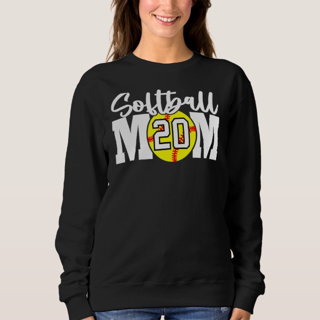 Softball Mamma nummer 20 T Shirt (Framsida)