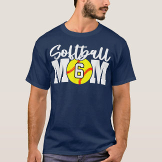 Softball Mamma nummer 6 T Shirt
