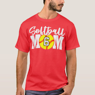 Softball Mamma nummer 6 T Shirt