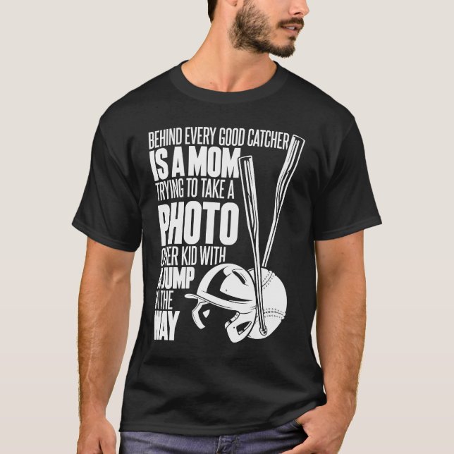 Softball Mamma Pitcher Catcher  Batter Softball T Shirt (Framsida)