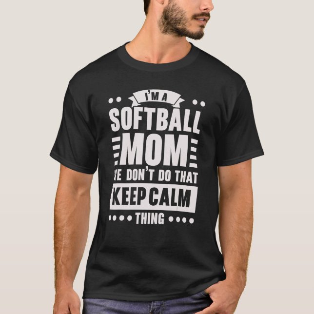 Softball Mamma Softballspelare Pitcher Catcher Spo T Shirt (Framsida)