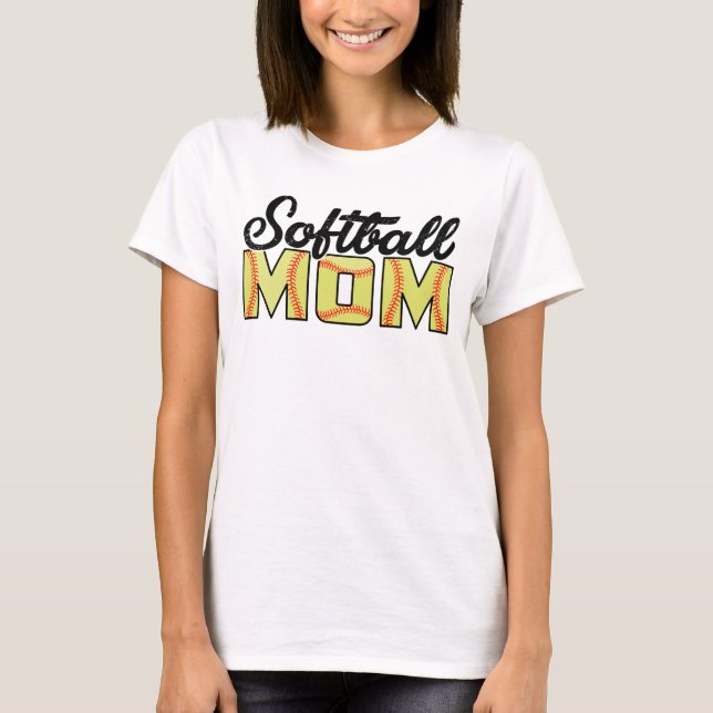 Softball Mamma T-Shirt (Framsida)