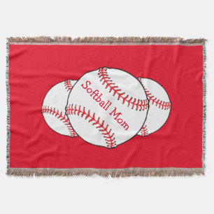 Softball Mamma Throw Blanket Mysfilt