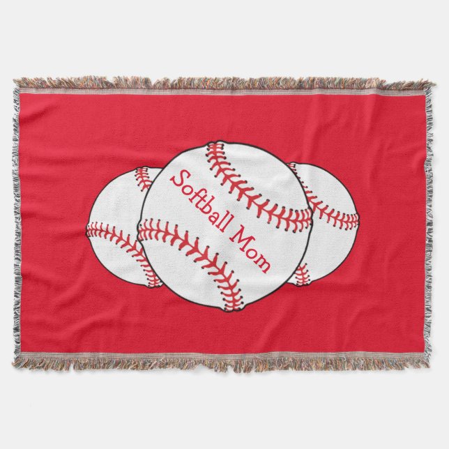 Softball Mamma Throw Blanket Mysfilt (Framsidan)