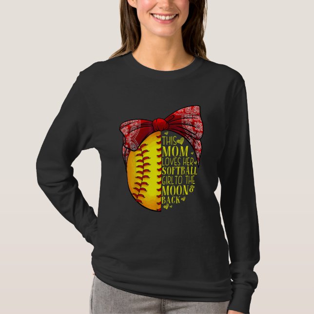 Softball Mamma Women Pitcher Catcher flickor T Shirt (Framsida)
